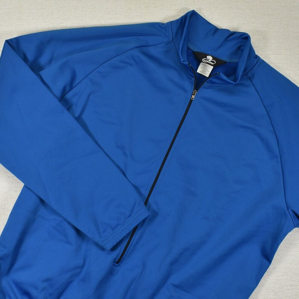 Bellwether Cycling Jersey Mens Large Blue Fleece Lined Long Sleeve Full Zip USA